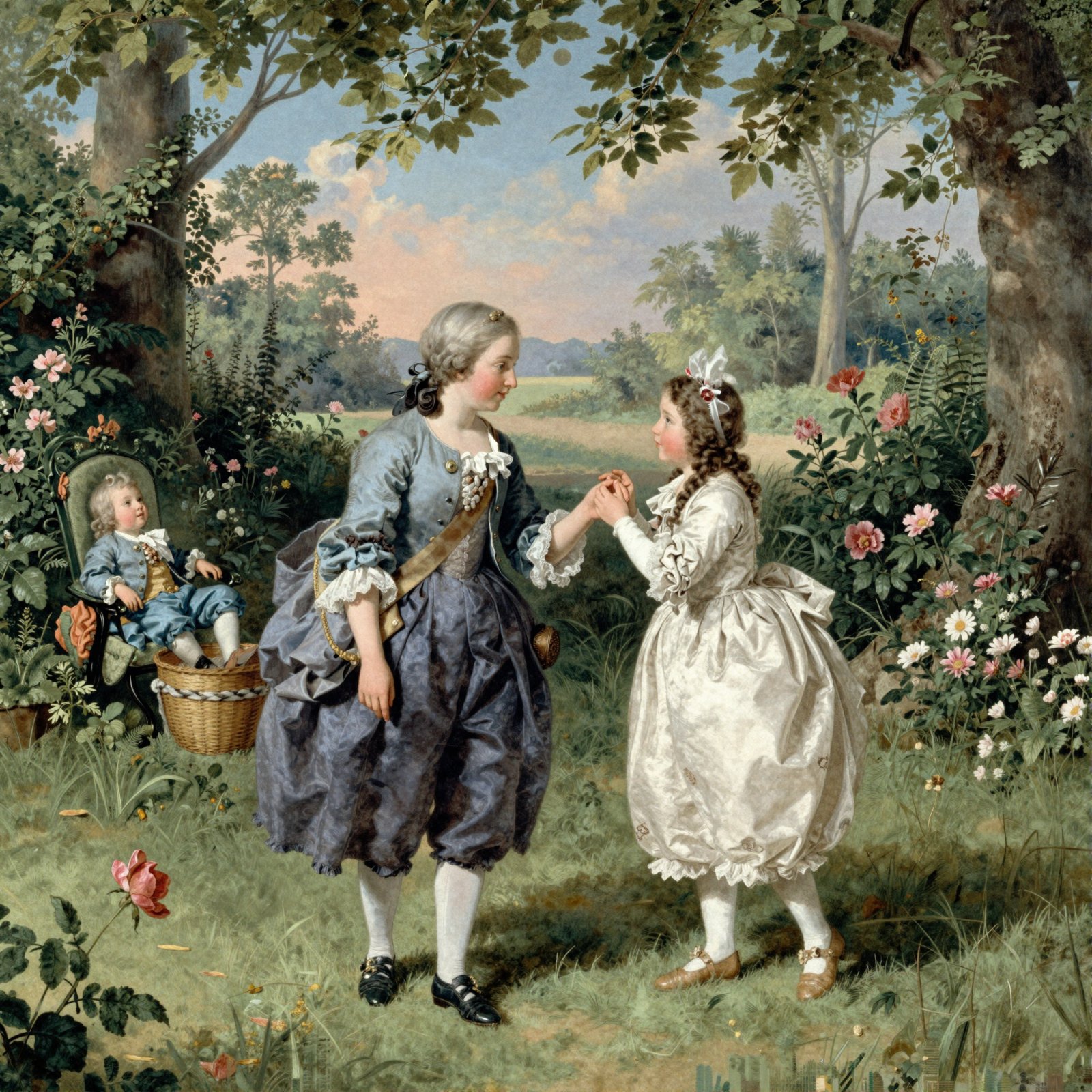Rencontre dans un jardin du 18ème