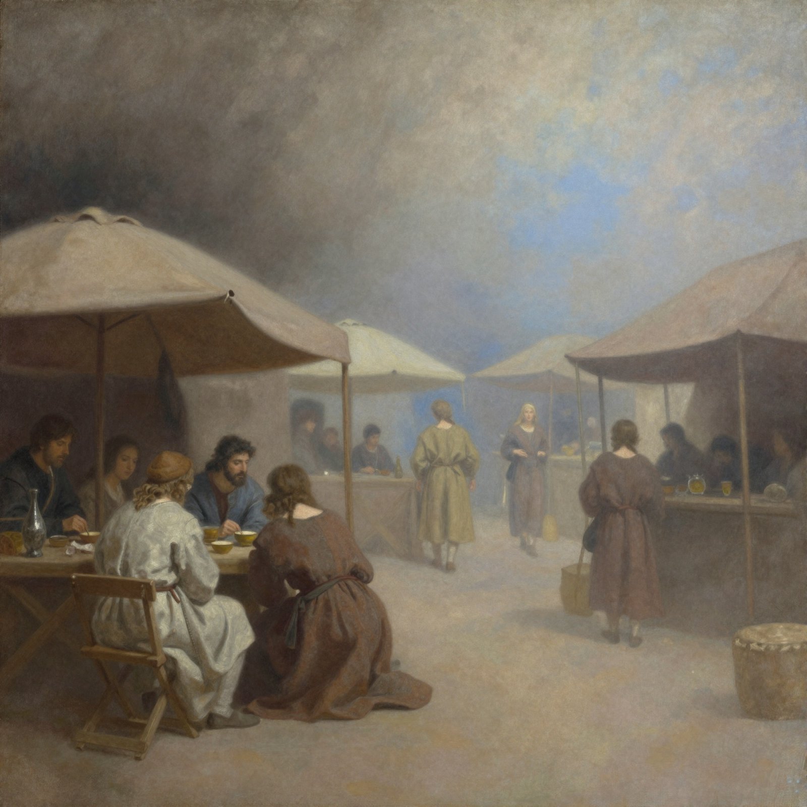 Un marché au moyen-age