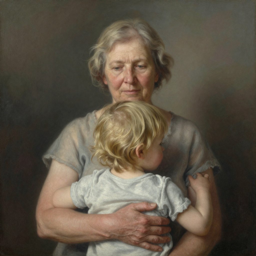 Une grand-mère et sa petite-fille blonde